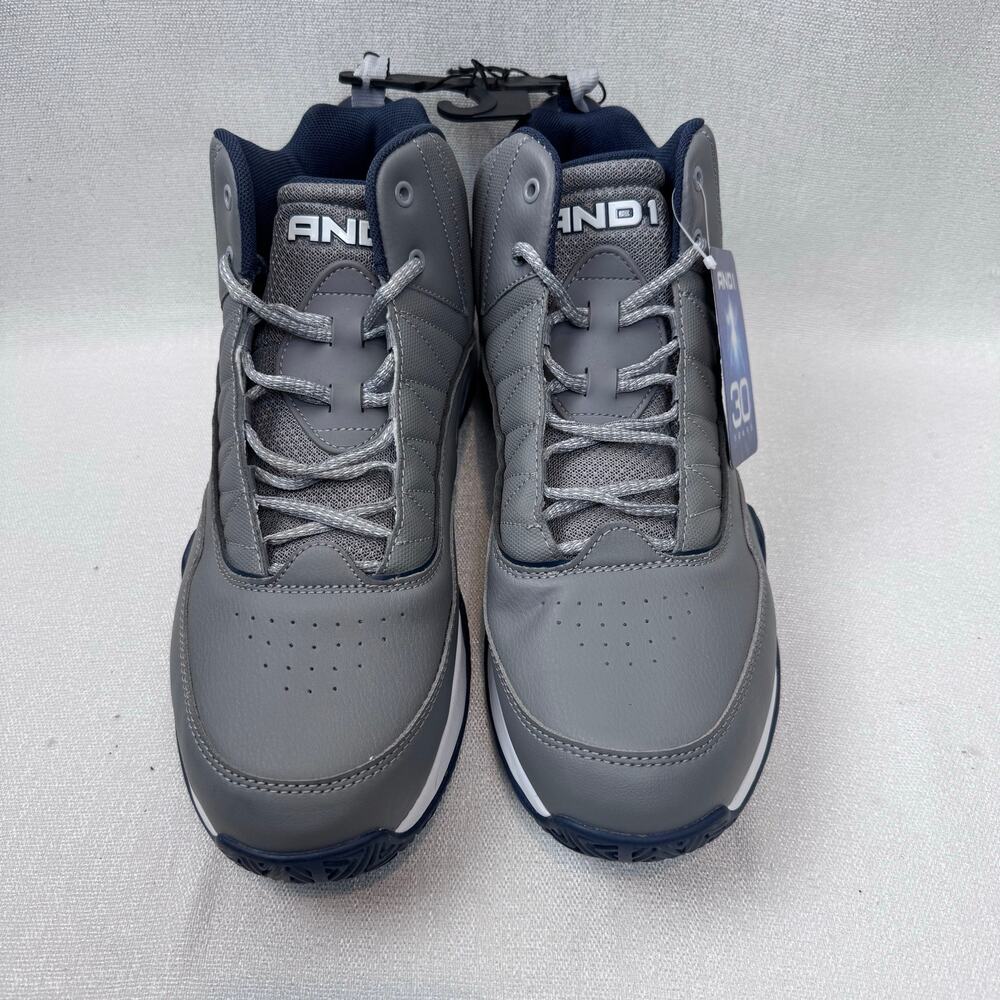 And1 Men's Basketball Streetball High-Top Gray White Sneakers NEW Size USA 13
